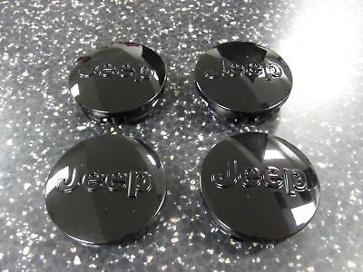 JEEP Black JEEP Center Caps SET OF NEW OEM MOPAR