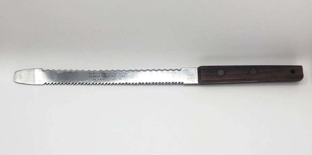 Vintage Double Serrated Blade for Cutting Frozen Food Tarkio Pelleting Corp 8in
