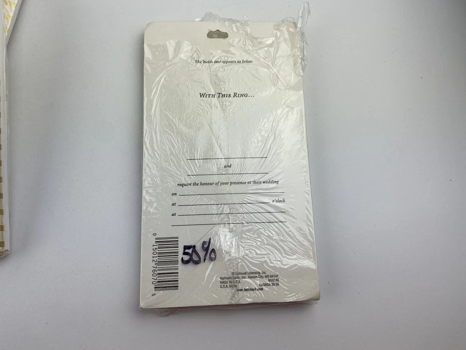 Lot Of 8 Bridal Wedding Party Invitations Gold And White - Image 4 of 4