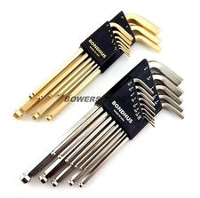 Bondhus 22pc GoldGuard BrightGuard Ball End Hex L Wrench Set Metric SAE Inch USA