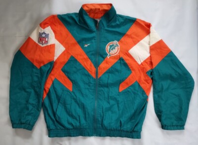 VINTAGE REEBOK PRO LINE MIAMI DOLPHINS FULL ZIPP WINDBREAKER