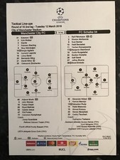 MAN CITY V SCHALKE  12.03.2019 * OFFICIAL TEAMSHEET * CHAMPIONS LEAGUE
