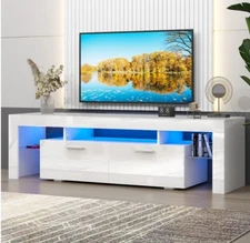 UHOMEPRO TV Stand for TV Up To 70”, Living Room Entertainment Center With RGB