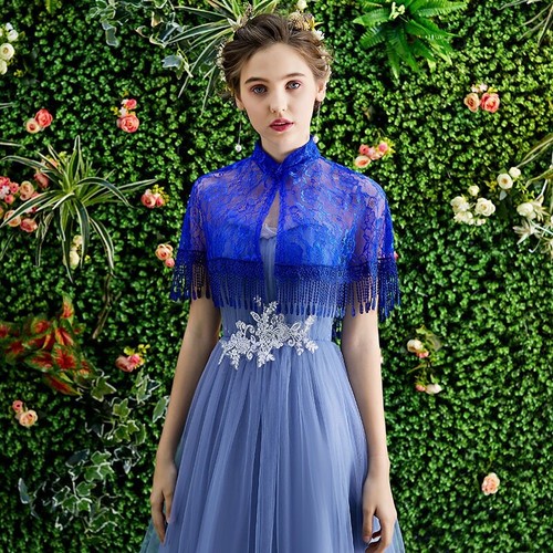 Lady Lace Capelet Shawl Bridal Cover Up Wrap Tassel Fringe Bolero Wedding Dress - Picture 18 of 21