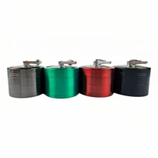 2.4" 4 PC Aluminum Tobacco Herb Spice Crusher Hand Crank Grinder/1 piece