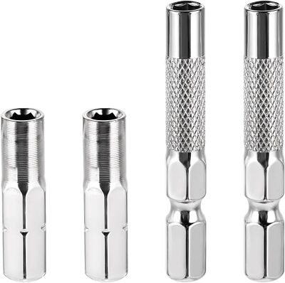 1/4 to 4mm Bit Adapter, Hex Screw Driver Bit Adapter Magnetic 2 Pieces 1/4 to 4m