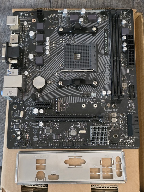 ASRock A520M-HVS AM4 M-ATX Motherboard Ryzen 3000/5000 Fully Tested IO Shield