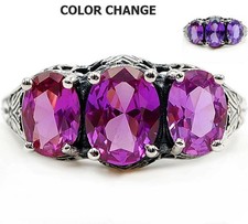 4CT Natural Alexandrite 925 Sterling Silver Vintage Style Ring Sz 6,7,8.9 RE1