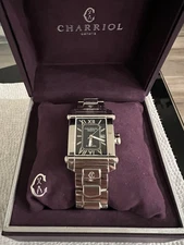 Charriol - Large Columbus CCSTRAX9 - Black Dial -Stainless Automatic Watch #2228