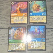 Disney Lorcana First Chapter 4-Card Lot Signed by Kendall Hale Pocahontas 