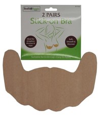 2 Pairs Stick On STRAPLESS BRA Nude Backless Push Up Adhesive Invisible R7230 UK