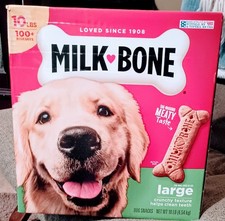 MILK BONE Large Dog Treat ,10LB Box 100+Count...
