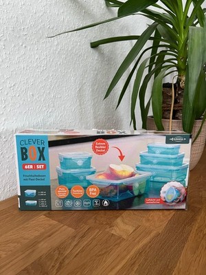 Clever Box 6er Set Frischhaltedosen mit Flexi Deckel