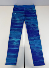 Under Armour Womens HeatGear Blue Gradient Pattern Print Ankle Leggings