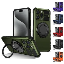 360 Ring Stand Hard Case For iPhone 11 12 13 14 15 16 17 Air Plus Pro Max Cover