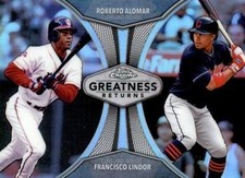 2019 Topps Chrome #GRE-5 Roberto Alomar / Francisco Lindor Greatness Returns