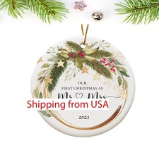 Wedding Gifts for Couple, Our First Christmas Married Ornament 2025, First Ch...