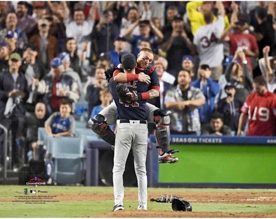Red Sox Unsigned 2018 World Series Champion Embracing Celebration Photograph