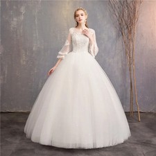 Vintage Wedding Dresses Cheap Wedding Dress Full Flare Sleeve Lace Embroidery
