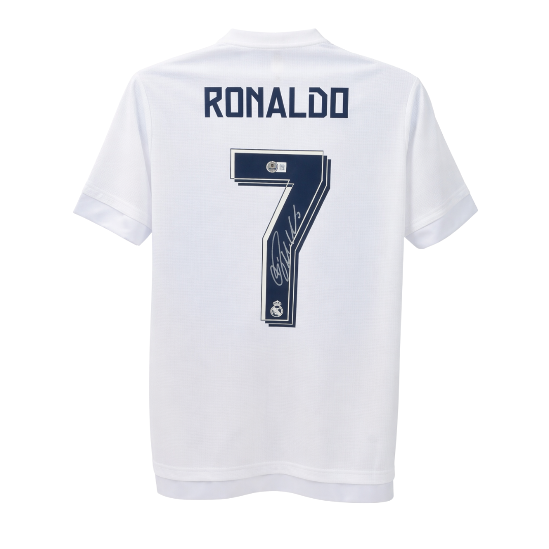 Real Madrid サイン入りユニフォーム　ロナウド　ジダン　フィーゴ Cristiano Ronaldo Signed Real Madrid Home Soccer Jersey #7 with