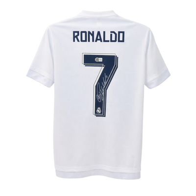 Cristiano Ronaldo Signed Real Madrid Home Soccer Jersey #7 with