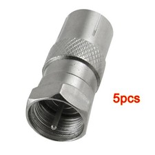 5 Pcs Silver Tone PAL Female to F Male   Coaxial Adapter Connector A6A25241