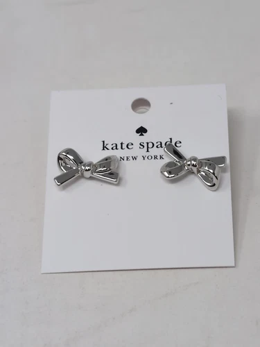 Borchie mini fiocco Kate Spade skinny O0RU2907 argento (040) nuove con etichette New NY New York