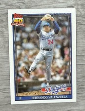 1991 Topps Fernando Valenzuela #80 Los Angeles Dodgers MLB Baseball Card