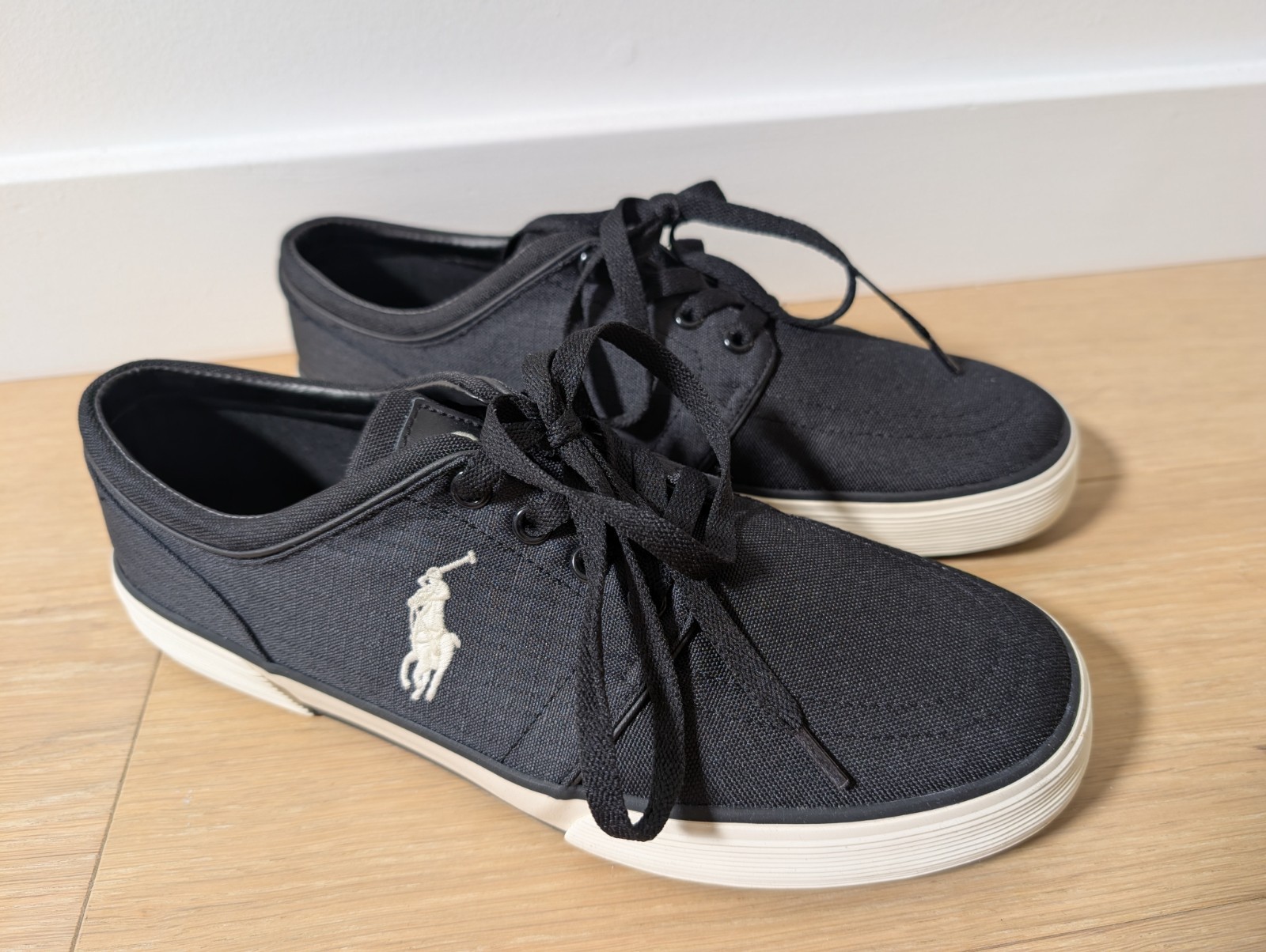 Polo Ralph Lauren Men's  Faxon Canvas Low Sneaker (Black/Black)