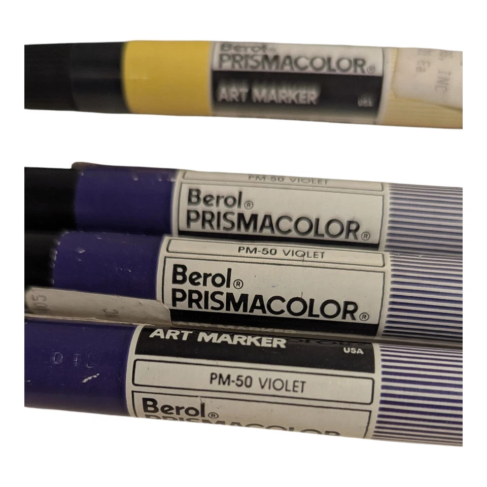 Marcadores artísticos permanentes vintage Berol Prismacolor doble punta lote de 4 probados G Foto 2 de 3