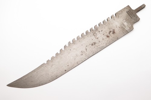 Vintage 1986 Parker Edwards USA Fixed Damascus Bowie Knife Blade Blank #4