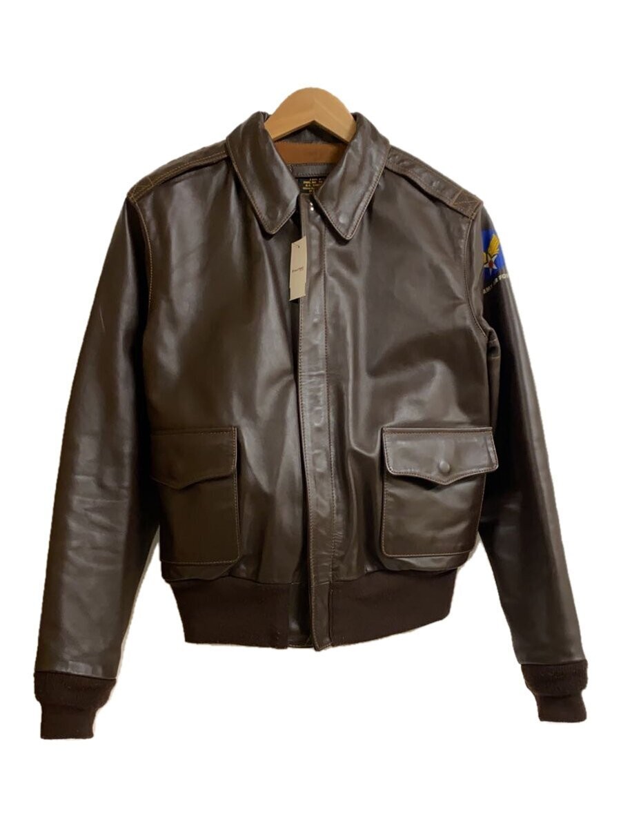 Military Aviator Leather Jacket Blouson Size 40 Brown Genuine Leather BRW 272