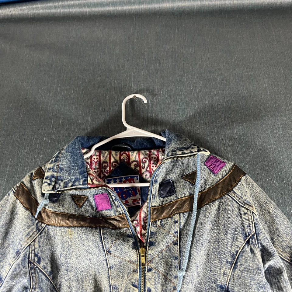 Chaqueta vaquera para niño Faded Glory talla S azul vintage lavado ácido cremallera completa algodón Foto 2 de 4