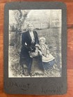 Antique Photo Old Woman With Cute Girl B&W 6 x 4 Edwardian Era Cardboard Z2