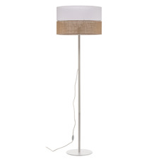 Stehleuchte Linobianco, Schirm aus Stoff und Jute Stehlampe Lampe Leuchte Spot