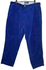 Polo Ralph Lauren Corduroy Pants Men's 38x30 Blue Flat Front Preppy Vintage
