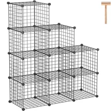 C&AHOME Wire Cube Storage - 9-Cube Organizer, Metal Grids, Modular Bookshelf,...