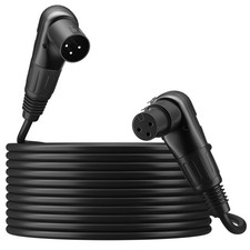 Right-Angle XLR Male to Right-Angle XLR Female Microphone Cable 15 Ft, Adjust...