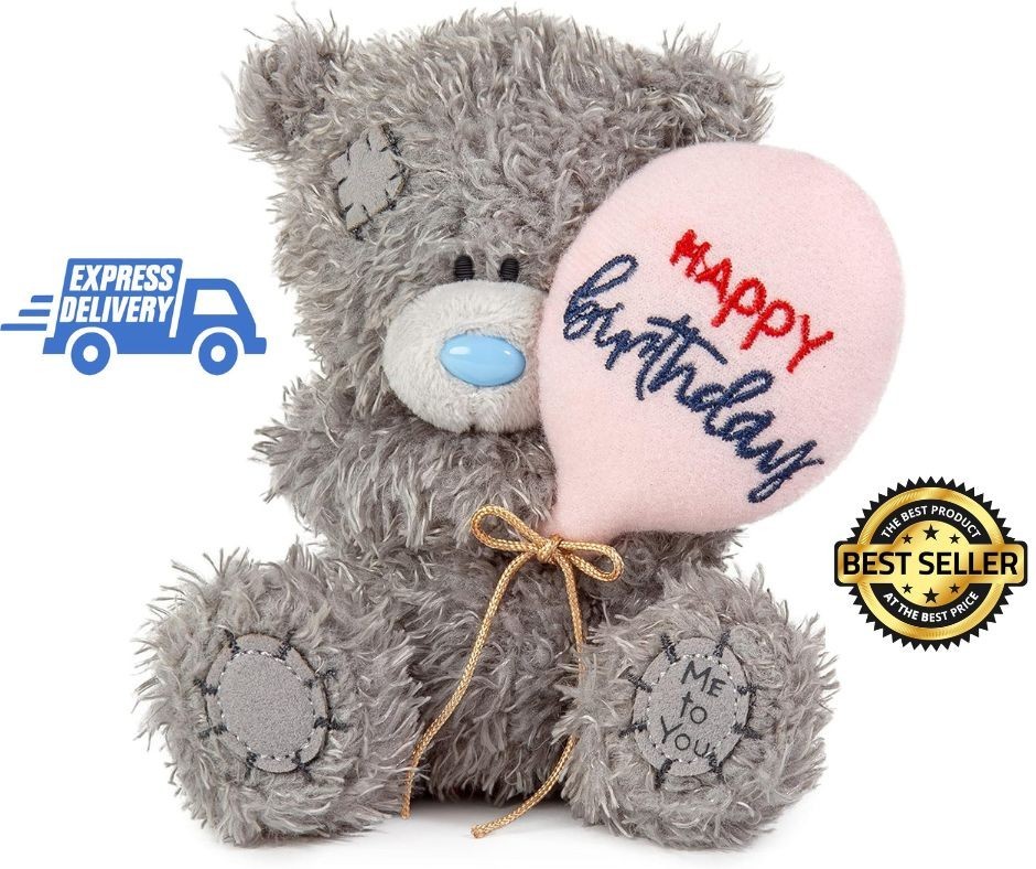 Happy Birthday Bear Balloon Me to You Grey Tatty Teddy 10cm Free P&P
