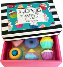 Bath Bombs Gift Set for Christmas - Girls, 6 Cupcake 