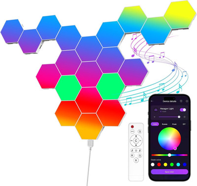 20 Pcs Hexagon LED Panels, Sechseck Gaming Deko LED Wandleuchte, Musik Sync, App