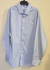Calvin Klein Steel Classic No Iron Herringbone Dress Shirt, Blue, 17/34-35, NWOT