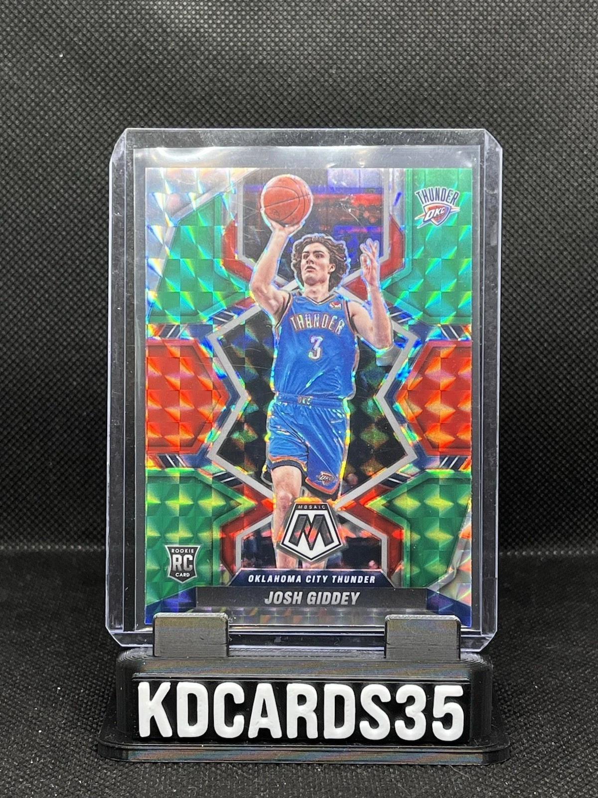 Josh Giddey 2021-22 Panini Mosaic Choice Red & Green Prizm #210 RC Thunder