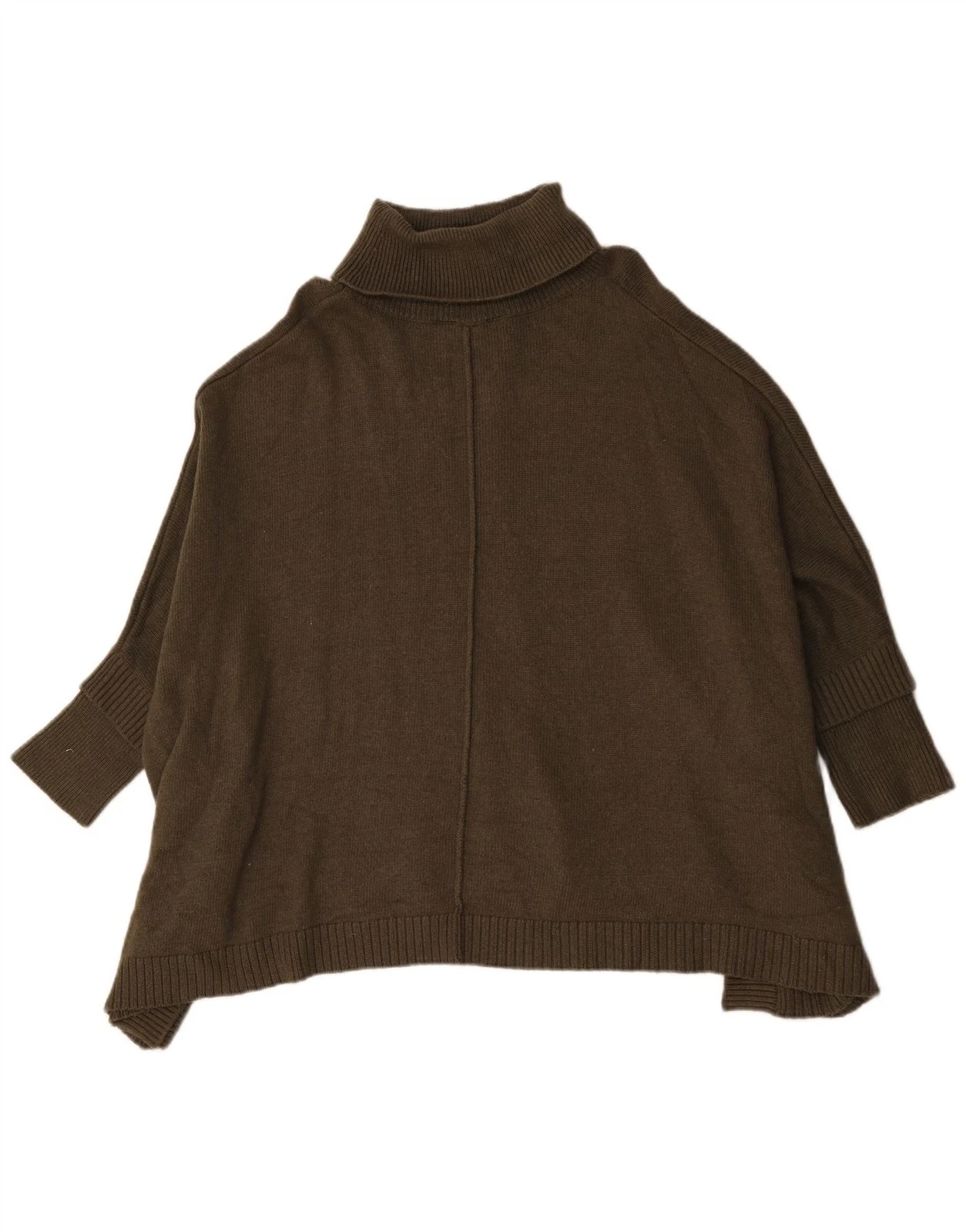 Joules Womens Oversized Roll Neck Poncho Jumper UK 14 Medium Khaki Viscose AY06