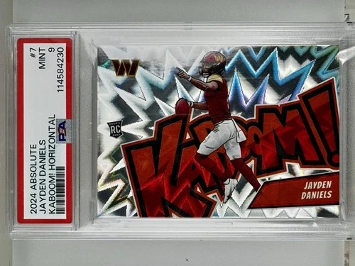 2024 Panini Absolute Jayden Daniels Kaboom! Horizontal PSA 9 SSP RC