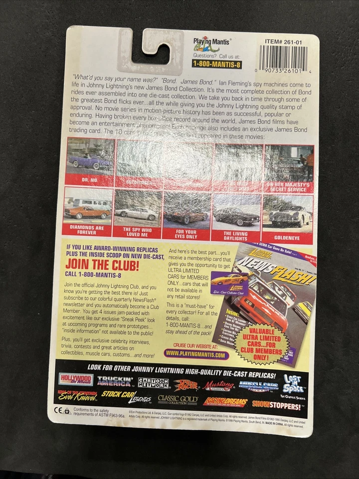 1998 Johnny Lightning James Bond 007 Thunderball (DB-5) Diecast Car Silver 1:64 - Image 2 of 2