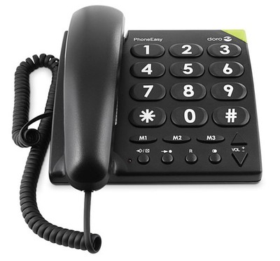 Doro PhoneEasy 311c Schnurgebundenes Großtastentelefon schwarz Tischtelefon