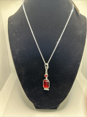 White House Black Market Red Crystal Perfume Bottle Design 14 Inch Adjustable