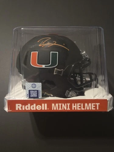 Ray Lewis Miami Hurricanes Signed Autographed Mini Helmet Beckett Authenticated