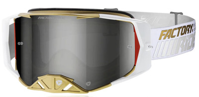 FXR Factory Ride MX Goggles,  Anti-Fog Motocross Goggles with Tear Posts, Crisp